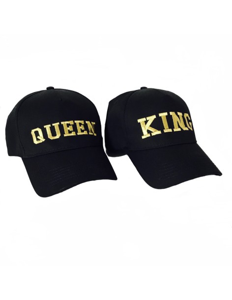 CASQUETTES BRODERIE OR QUEEN ET KING