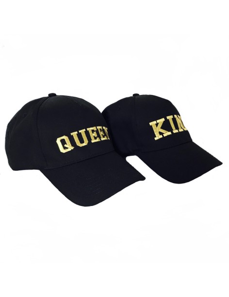 CASQUETTES BRODERIE OR QUEEN ET KING 2