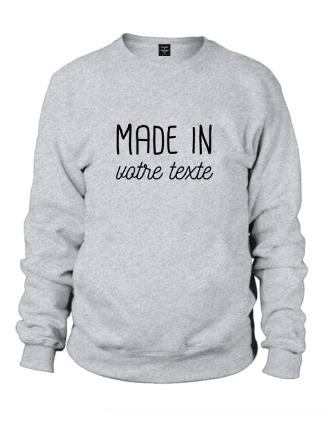 sweat homme à personnaliser Made in...
