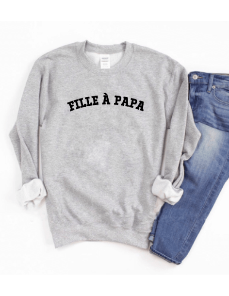 Sweat Femme Gris Fille a Papa | De Paris