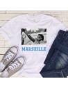 T-shirt femme blanc Bernard Tapie OM Marseille