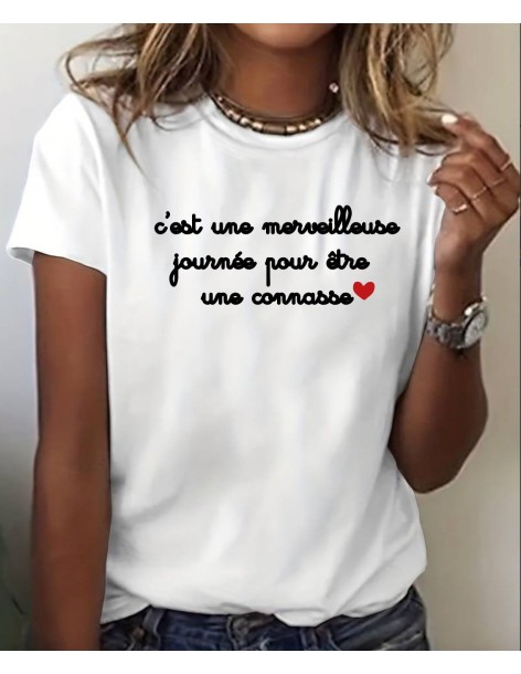 T-shirt blanc femme MERVEILLEUSE JOURNEE POUR ETRE UNE CONNASSE