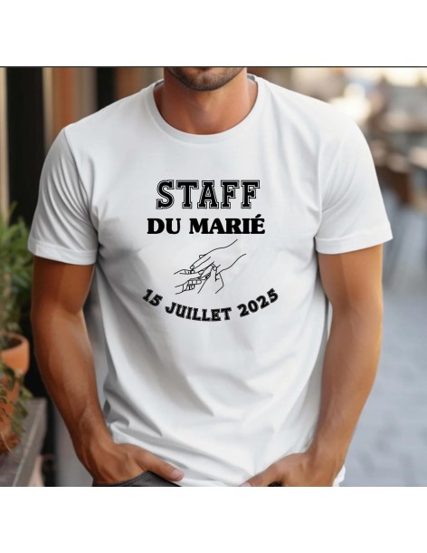 T-shirt homme EVG À PERSONNALISER "STAFF DU MARIÉ"