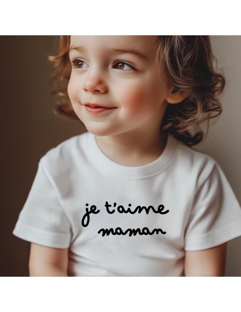 T-shirt enfant à personnaliser "je t'aime..."